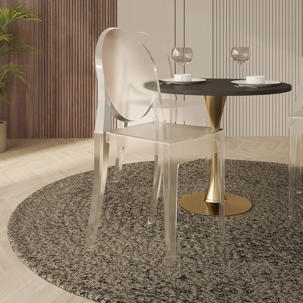 Dining Chair Transparent Acrylic Medallion Back Ghost Style