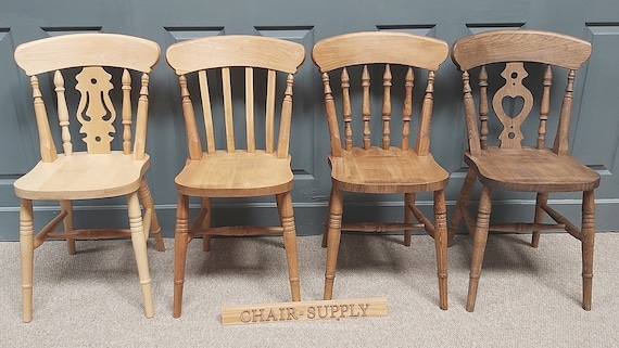 Dining Chair Turned Legs Spindle Back Contoured Seat Wood Tone