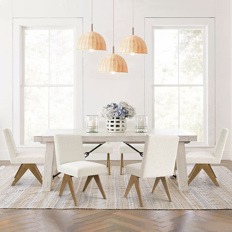 Dining Chair V-Shaped Legs Boucle Texture Curved Back