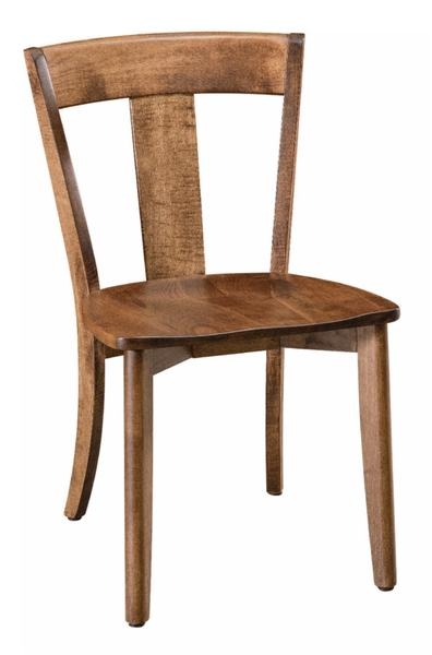 Dining Chair Vertical Slats Low Back Saddle Seat Mission Style