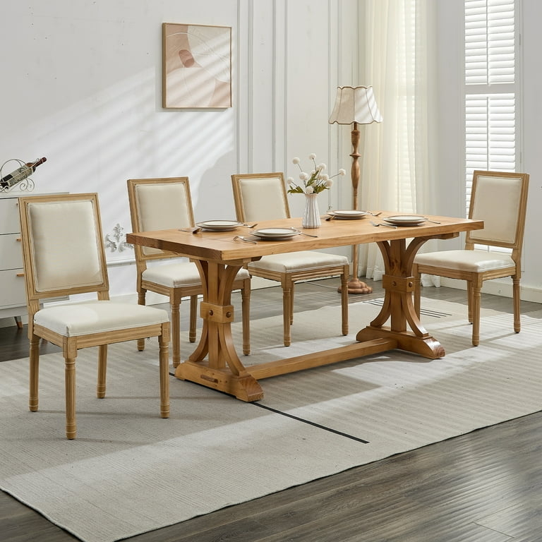 Dining Chair Weathered Wood Oval Back Fluted Legs