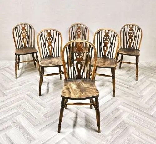 Dining Chair Wheelback Design Windsor Style Hoop Back Warm Wood