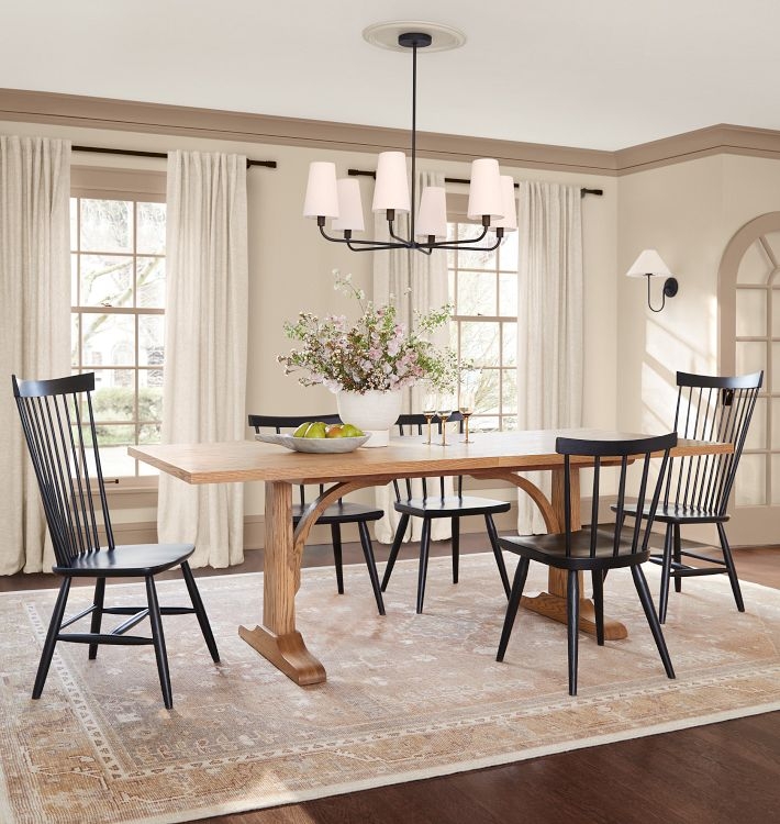Dining Chair Windsor Matte Black Stain Sculpted Wood Seat