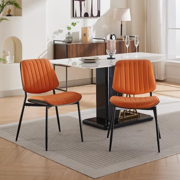 Dining Chair with Walnut Bentwood Back and Metal Legs
