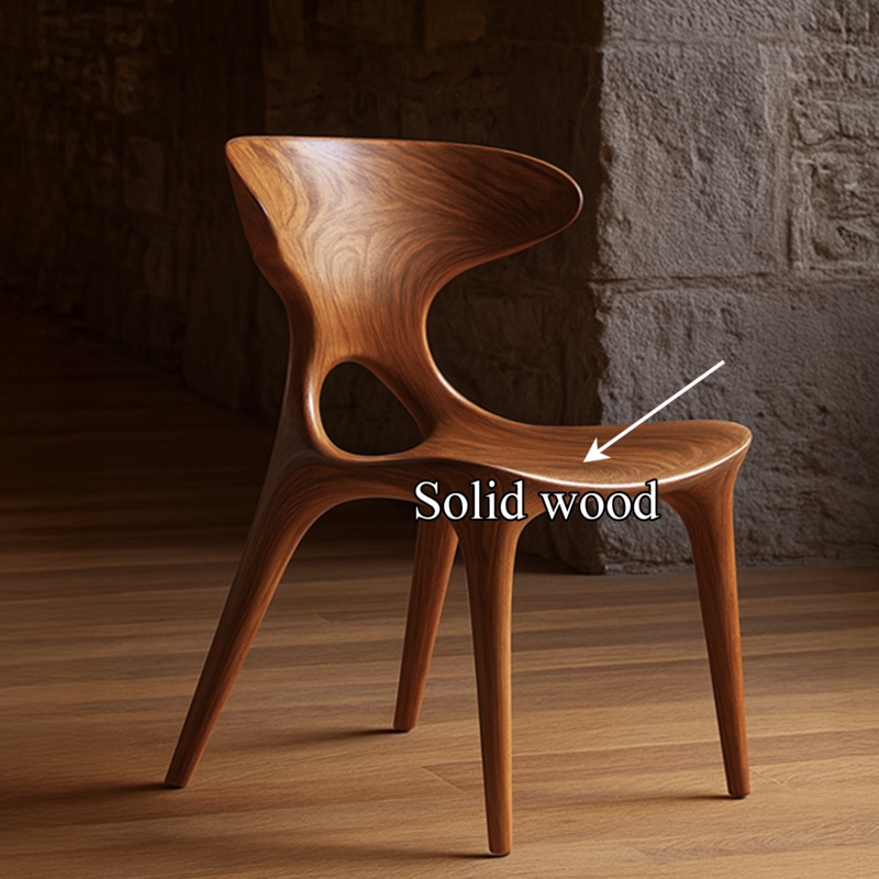 Dining Chair with Woven Seat and Rustic Spindle Back in Oak
