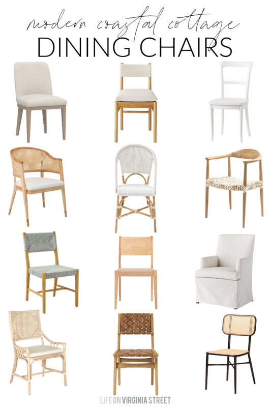 Dining Chair Woven Rattan Texture Coastal Cottage Nook