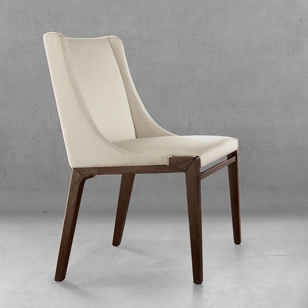Dining Chair Wraparound Shell Low Back Light Grey Woven Contemporary