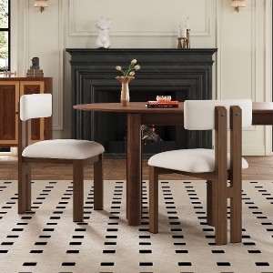 Dining Chairs Armless Cream Upholstery Tapered Metal Legs Set