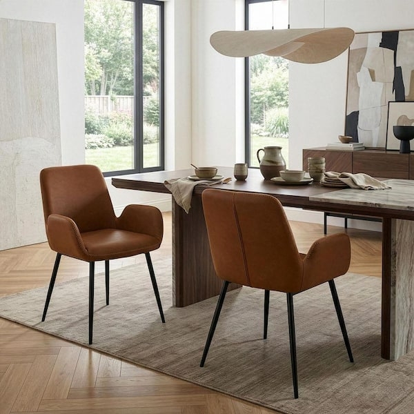 Dining Chairs, Armless, Curved Silhouette, Tapered Legs
