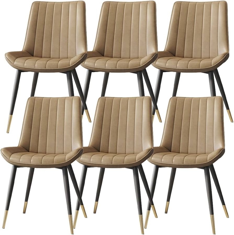 Dining Chairs Channel Tufted with Gold Tips and Black Legs