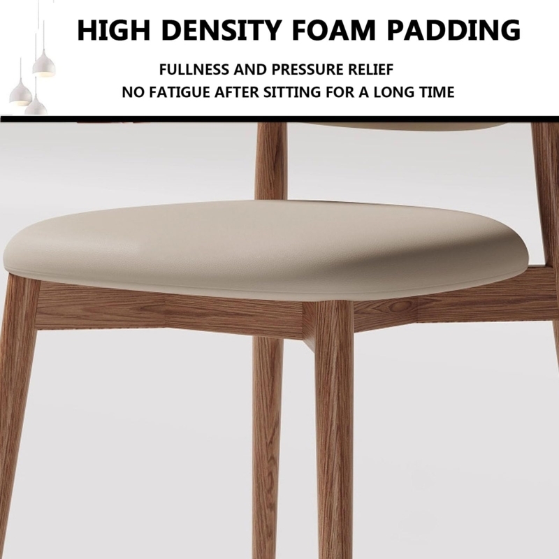 Dining Chairs, Cognac Faux Leather, Dark Wood Frame, Curved Back