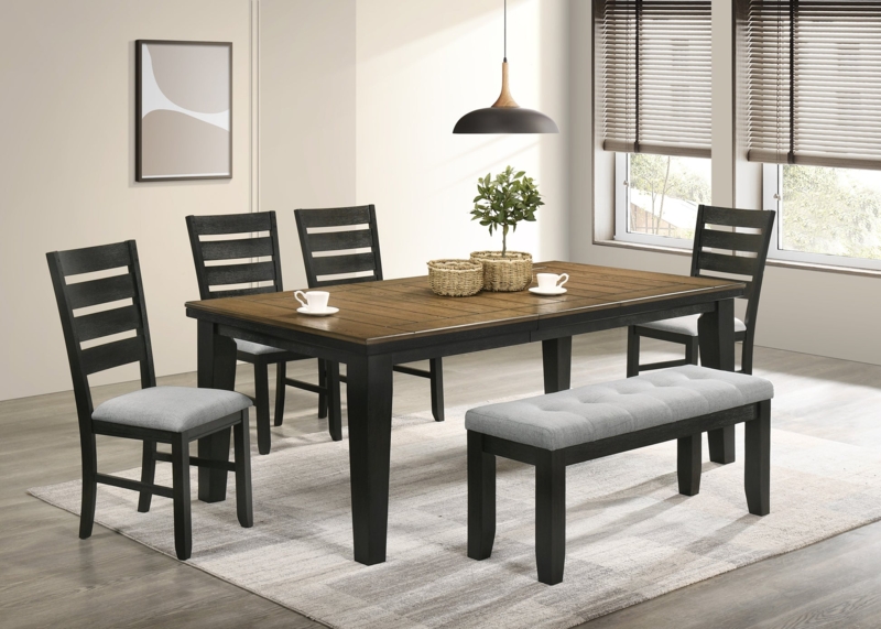 Dining Chairs, Contemporary Wheat Upholstery with Dark Legs
