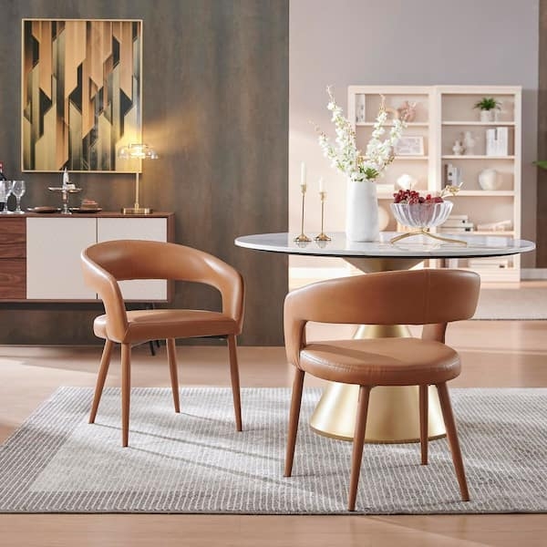 Dining Chairs, Curved Backrest, Splayed Legs, Mid-Century Modern