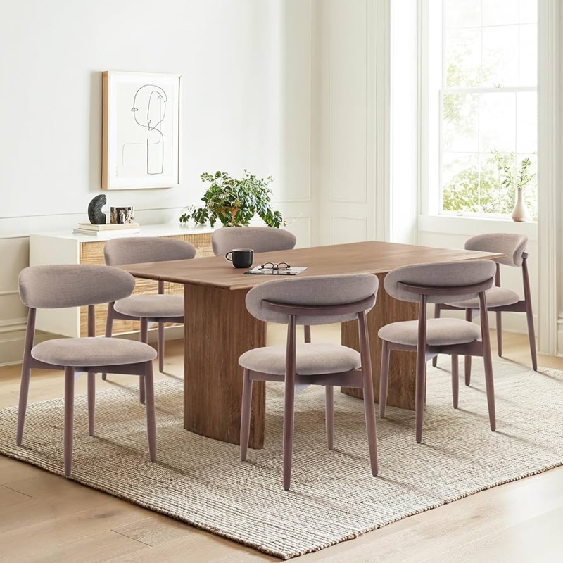 Dining Chairs Dark Wood Frame with Integrated Foot Pegs