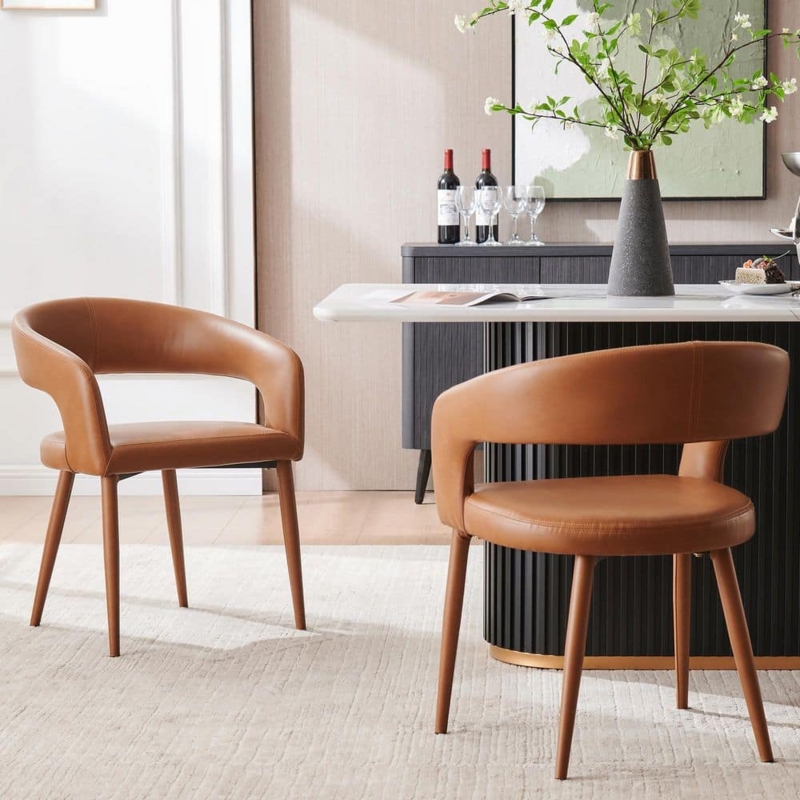 Dining Chairs, Diamond Stitching, Splayed Legs, Quilted Back