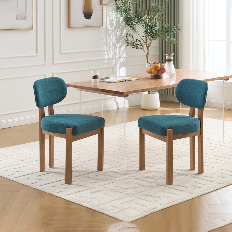 Dining Chairs, Light Grey Curved Wingback Silhouette