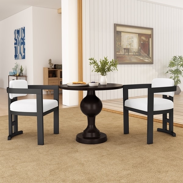 Dining Chairs Light Wood Frame Gray Upholstery Open Back Scandinavian