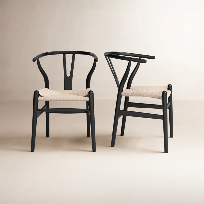Dining Chairs, Light Wood Frame, High Slat Back, Woven Cane Seat