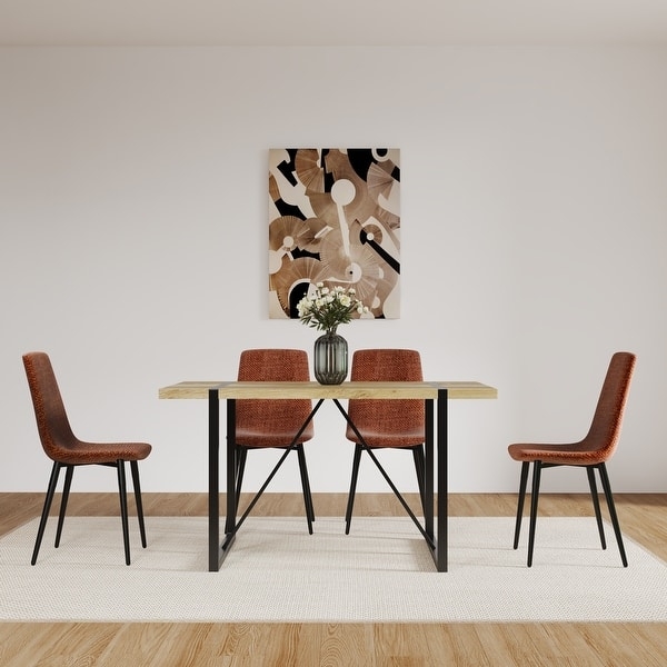 Dining Chairs, Marble Top Table, Pedestal Base, Contemporary