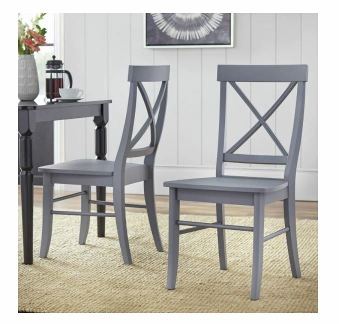 Dining Chairs Matte Grey Finish with Contrasting Wood Legs