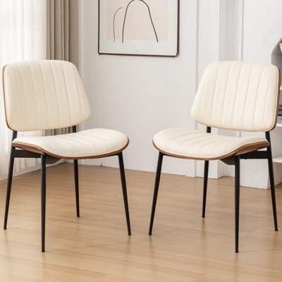 Dining Chairs Mid-Century Modern Walnut Bentwood Back Charcoal Grey