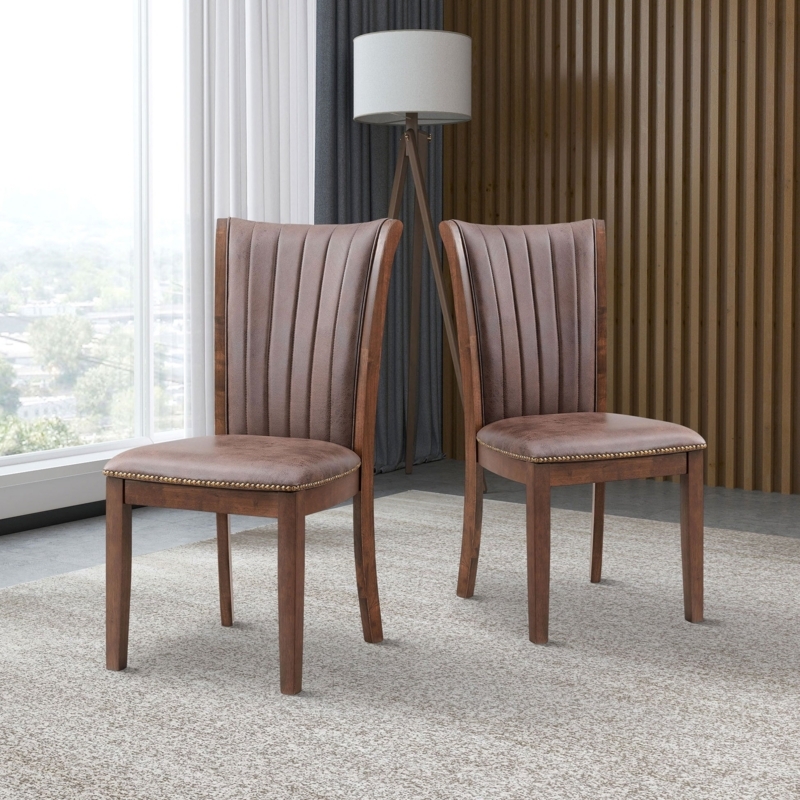 Dining Chairs, Mid-Century Wood with Curved Open Back