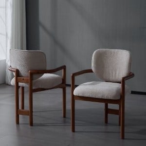 Dining Chairs Padded Arms, Oval Back, French Country Style