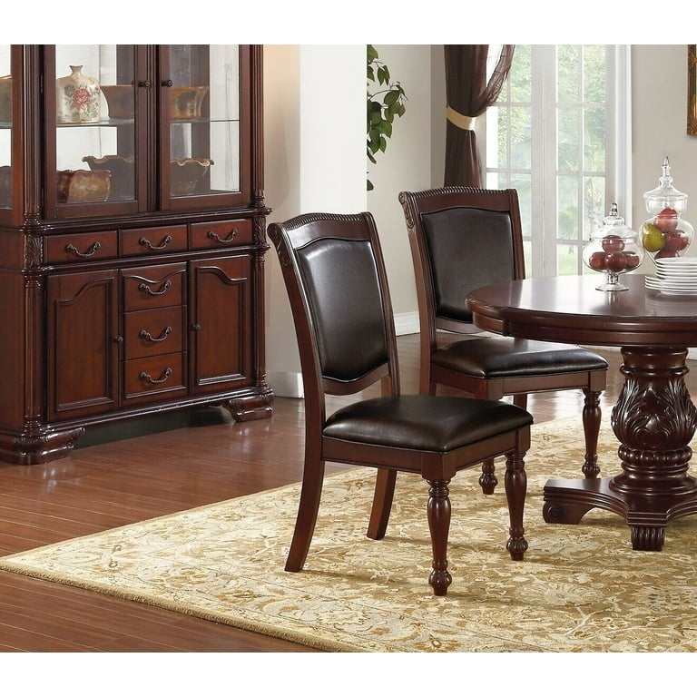 Dining Chairs Pair Formal Cabriole Leg Carved Scrolled Top
