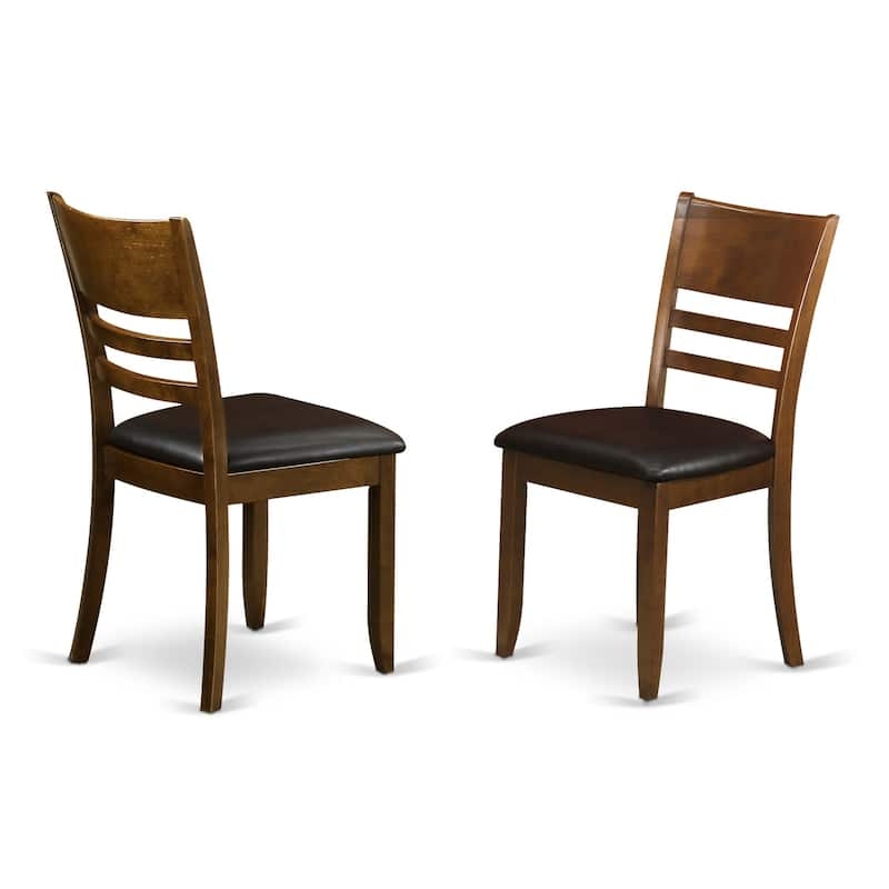 Dining Chairs Pair with Slat Backs and Contoured Wood Seats
