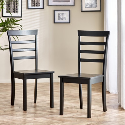 Dining Chairs Rustic Ladder Back with Contoured Seat Wood Tones