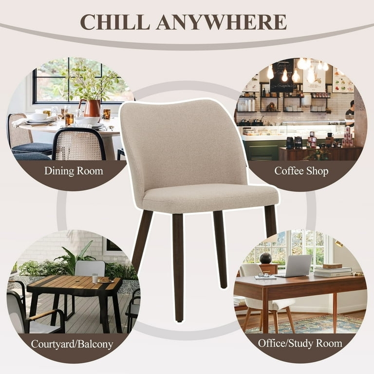 Dining Chairs Scoop Back Silhouette with Tapered Legs Modern