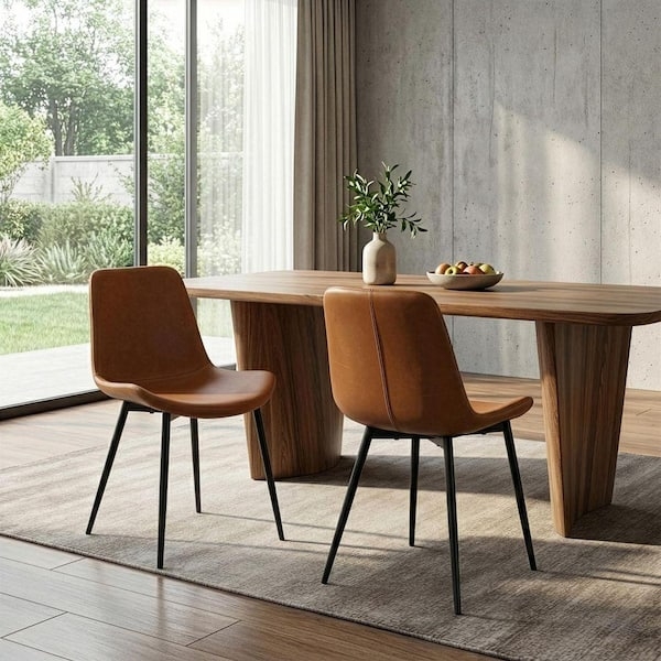 Dining Chairs, Splayed Black Legs, Armless, Minimalist Design