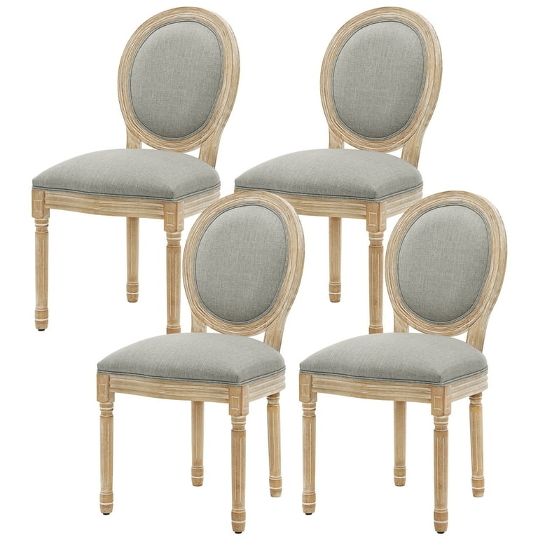 Dining Chairs Tapered Legs, Round Back, Distressed Wood Finish