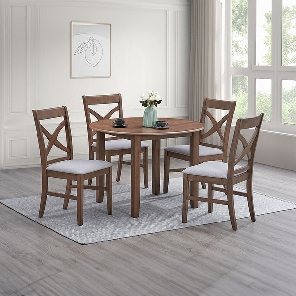 Dining Chairs Transitional Wood with Padded Seat Cushion