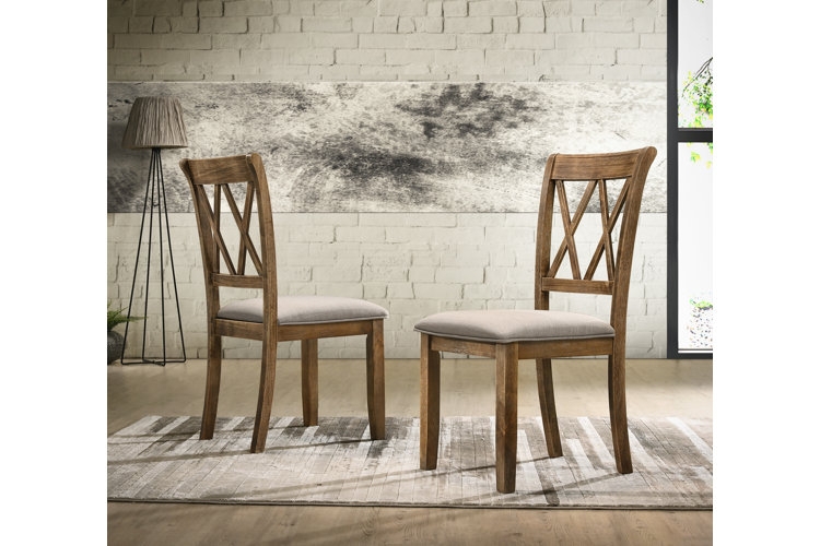 Dining Chairs White Finish with Contrasting Dark Seat Pads