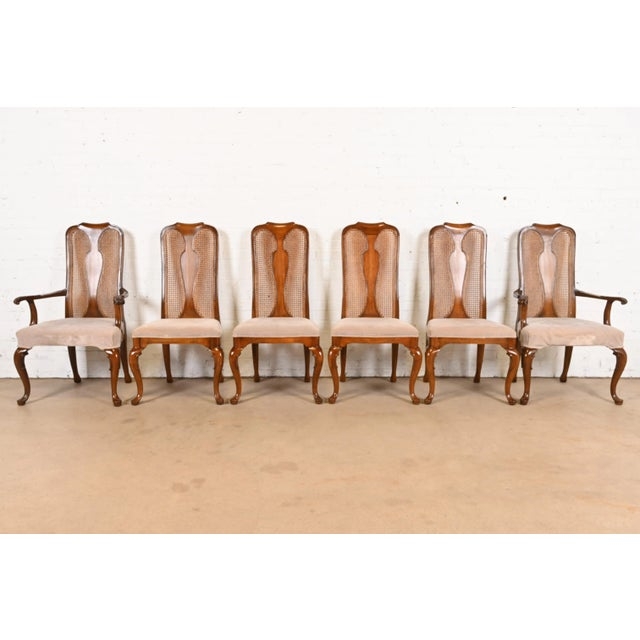 Dining Chairs with Cane Back, High Back, Queen Anne Dining Chair Set