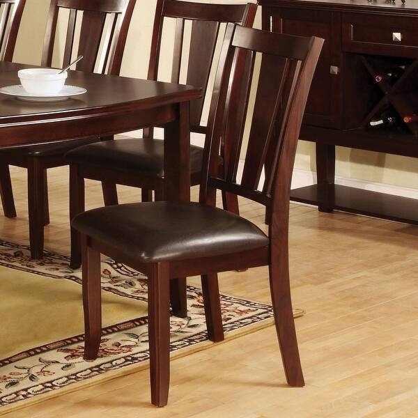 Dining Chairs with Cream Upholstered Seats, Slatted Back