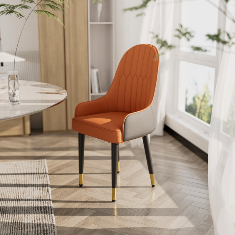 Dining Chairs with High Back, Nailhead Trim and Ring Pull