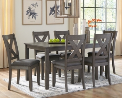 Dining Room Set Round Espresso Slat Back Chairs Upholstered
