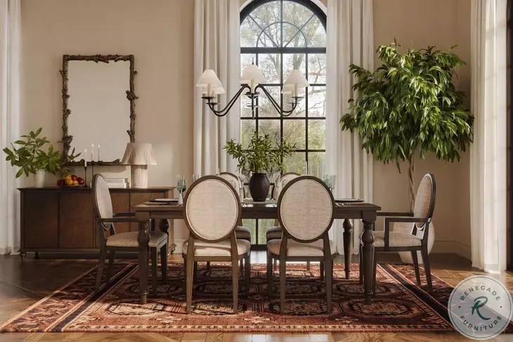 Dining Room Set Upholstered Arched Back Formal Espresso Finish
