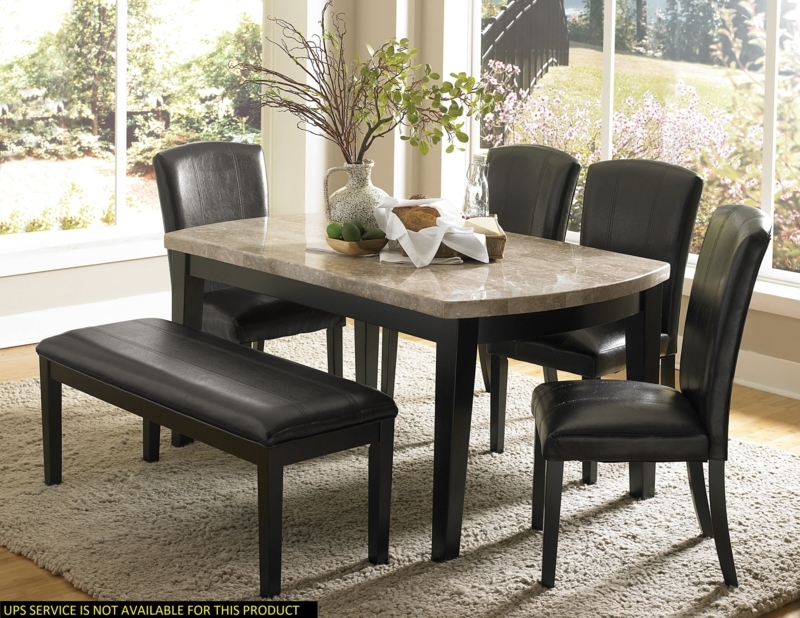 Dining Set 6-Piece Espresso Finish with Matching Bench