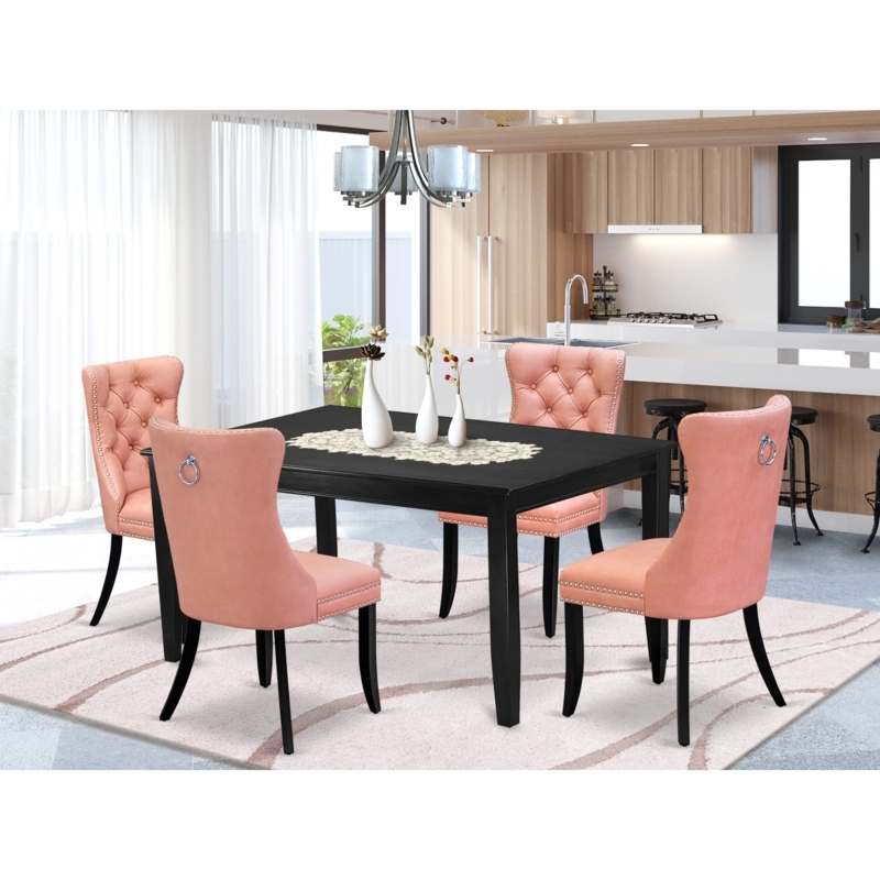 Dining Set: Contemporary Upholstered Chairs with Sleek Black Frame