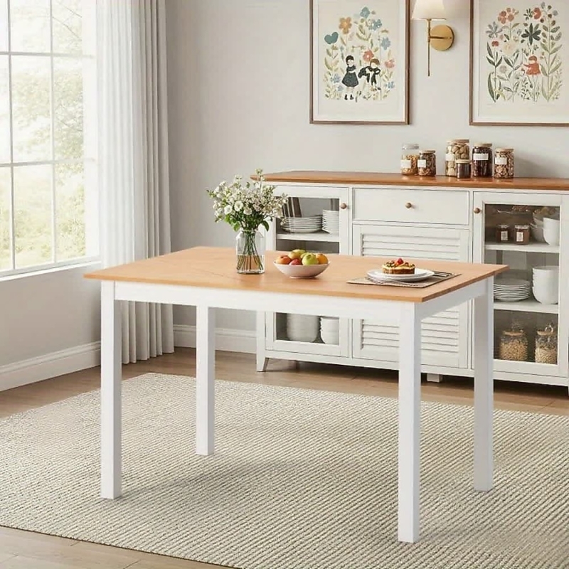 Dining Set Knot Free Pine, Minimalist 4-Seater, Scandinavian Style