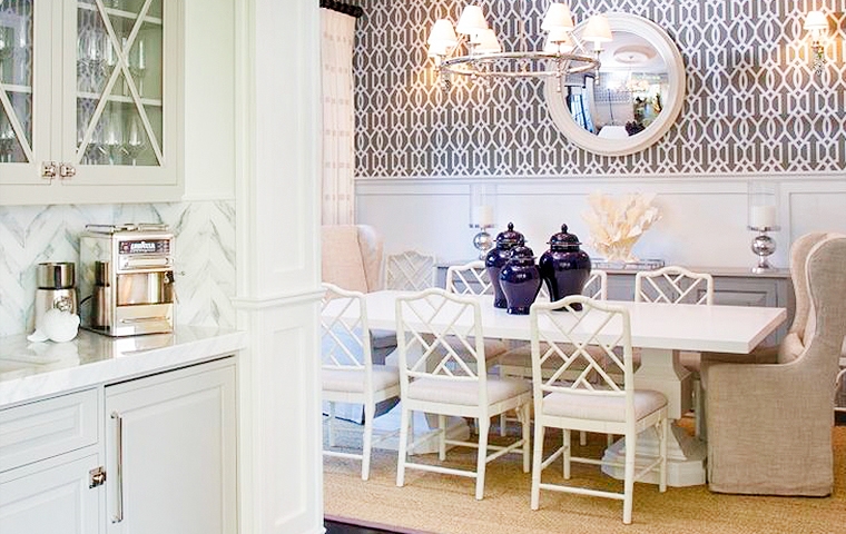 Dining Set Round White Pedestal Table Woven Cane Chairs