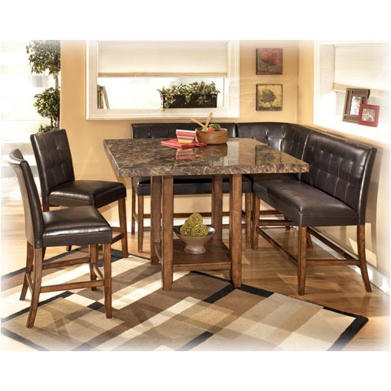 Dining Set Square Counter Height Transitional Medium Brown Wood