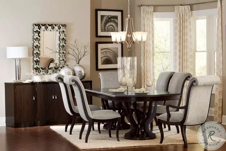 Dining Set Two-Tone Wood Finish Slat Back Chairs
