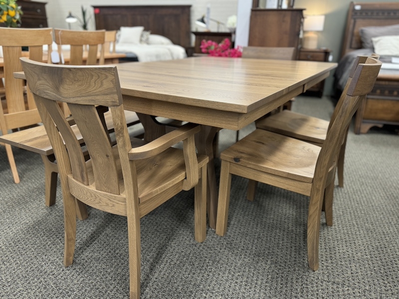 Dining Set, White Oak Wood, Tapered Legs, Rectangular Table, Scandi Style