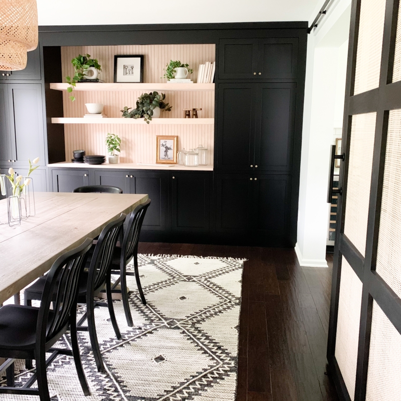 Dining Table Black with Wishbone Chairs Sputnik Lighting Modern Room