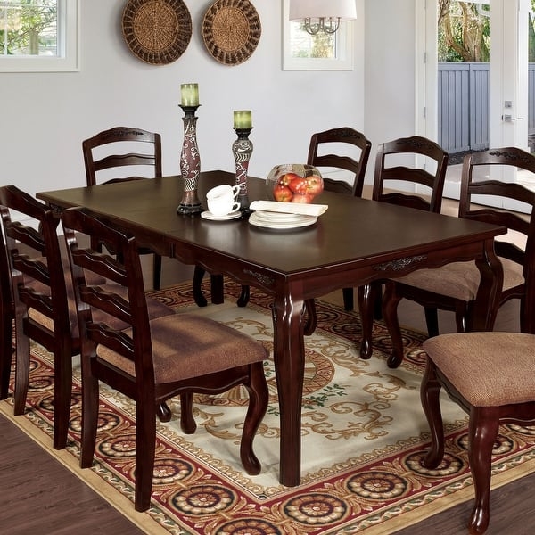 Dining Table Dark Walnut Trestle Base Double Pedestal Formal