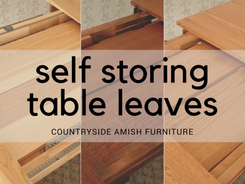 Dining Table Espresso Finish Self Storing Leaves Square Legs Shaker